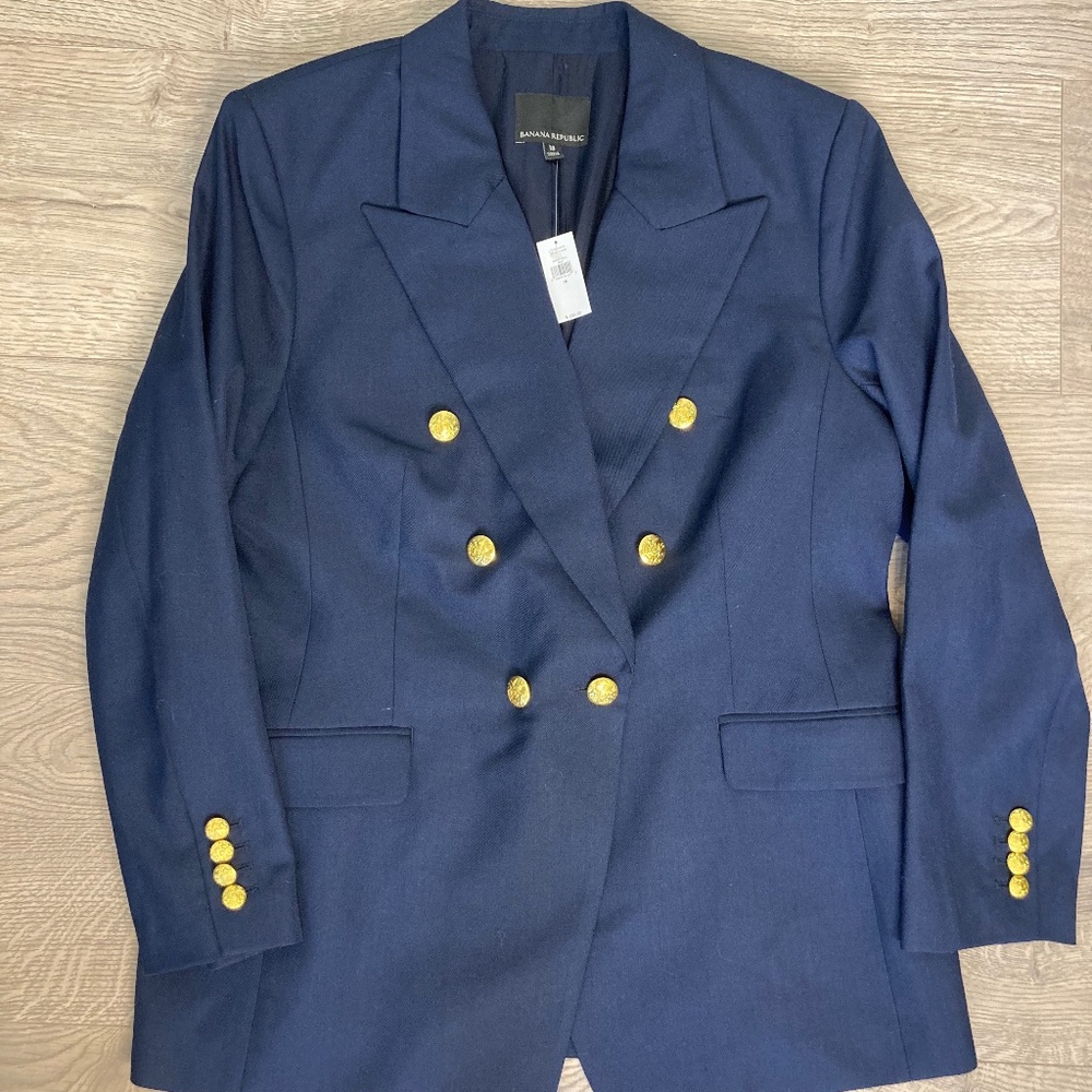 Banana Republic Navy Captain Blazer